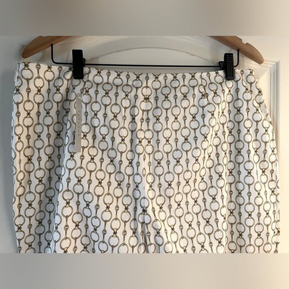 Nine West White Gold Links Pattern Lightweight Slacks women’s size 14 - Picture 4 of 15